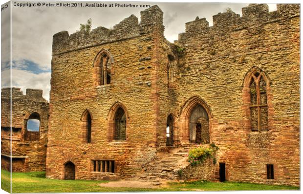 Ludlow Castle (2) - Shropshire Canvas Print by Peter Elliott 