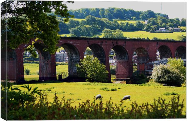 Whalley Viaduct Canvas Print by Peter Elliott 