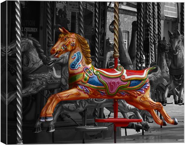 Carousel Canvas Print by Peter Elliott 