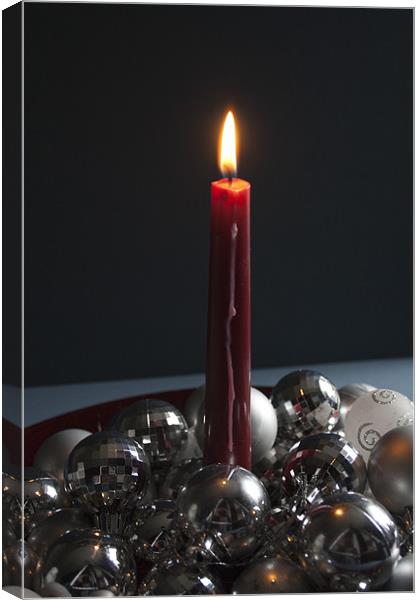 Christmas Candle Canvas Print by Peter Elliott 