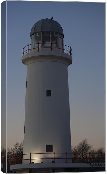 Preston Lighthouse Canvas Print by Peter Elliott 