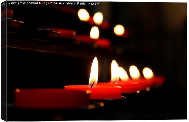 Cathedral Candles Canvas Print by Thomas Mudge