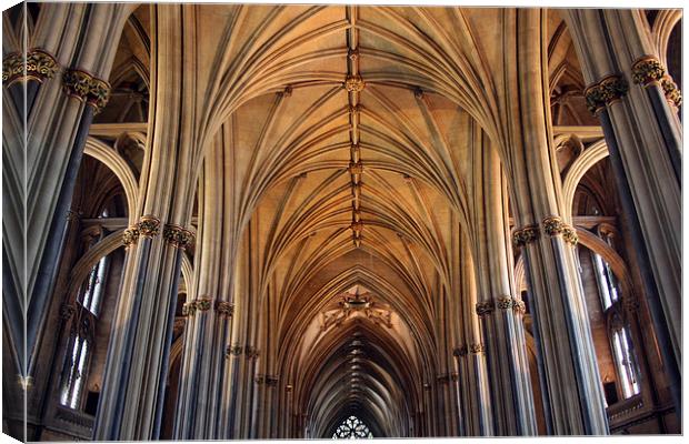 Inside Bristol Cathedral Canvas Print by Thomas Mudge