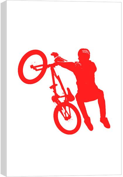 BMX in Red Canvas Print by Donna Collett