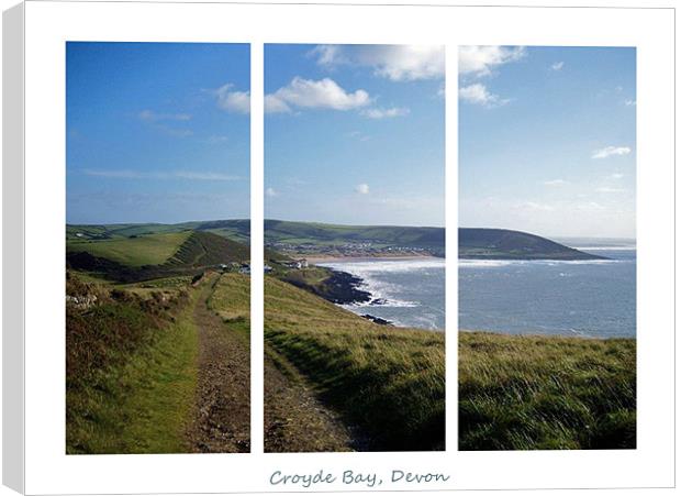 Croyde Bay - Triptych Canvas Print by Donna Collett