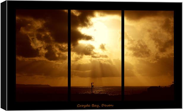 Croyde Sunset Triptych Canvas Print by Donna Collett