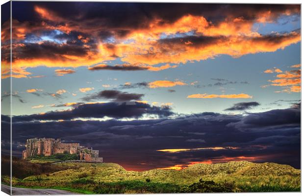 Bamburgh Castle At Sunset Canvas Print by Ian Jeffrey