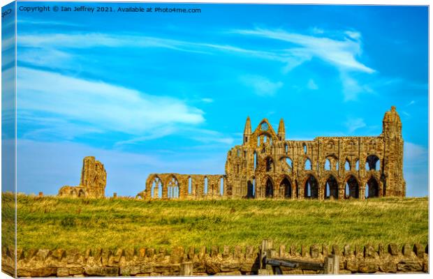 Whitby Abbey  Canvas Print by Ian Jeffrey