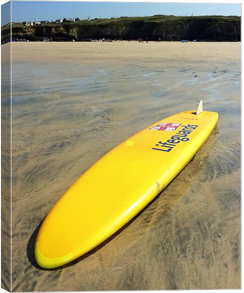 RNLI Surfing Lifeguards Gwithian Canvas Print by Nic Christie