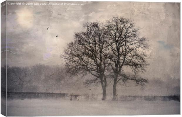 Kent Snowy Landscape Canvas Print by Dawn Cox