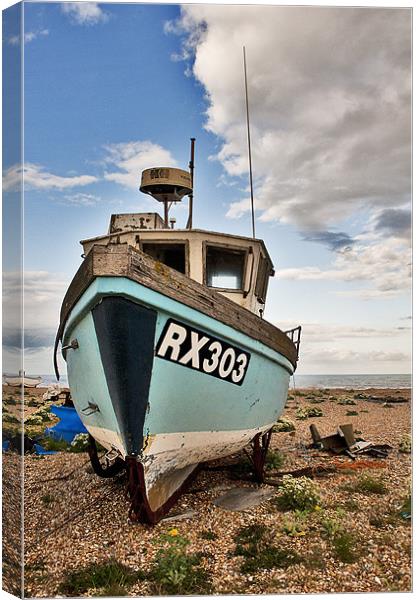 Boat at Dungeness Canvas Print by Dawn Cox