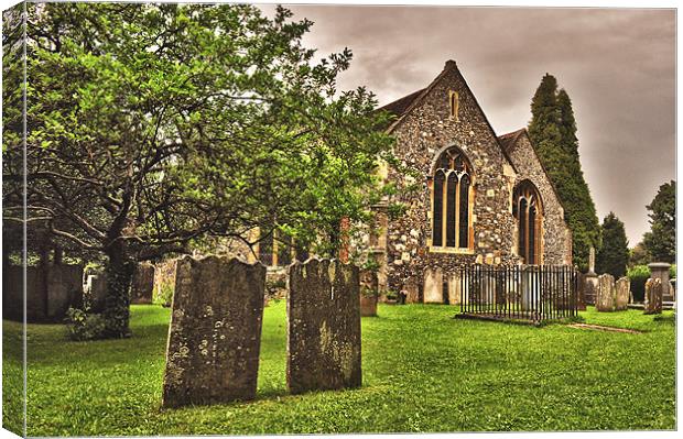 Shoreham Village Church Canvas Print by Dawn Cox