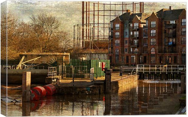 Down by the Canal Canvas Print by Dawn Cox