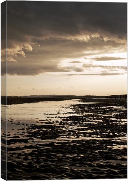 Low tide at camber sands Canvas Print by Dawn Cox