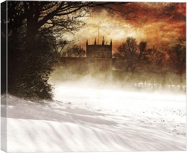 St lukes in the snow Canvas Print by Dawn Cox