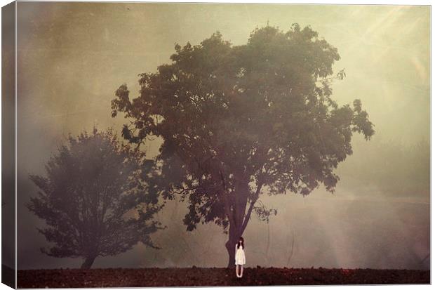Waiting by the Tree Canvas Print by Dawn Cox
