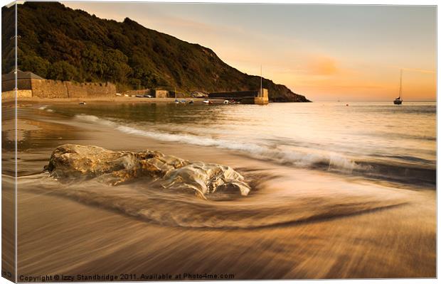 Polkerris beach at sunset Canvas Print by Izzy Standbridge