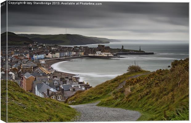 Aberystwyth from Consti on a grey day Canvas Print by Izzy Standbridge