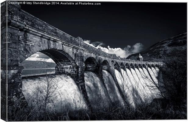 Elan Valley, Craig Goch dam, mono Canvas Print by Izzy Standbridge