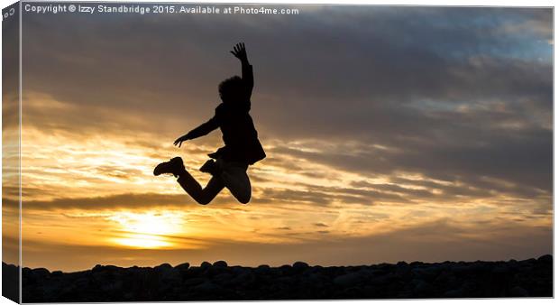  Joyous leap at sunset Canvas Print by Izzy Standbridge