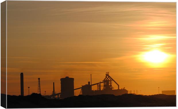 Teesside Steelworks from Redcar Canvas Print by Steve Ward