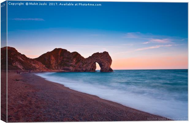 Durdle Door at sunset  Canvas Print by Mohit Joshi