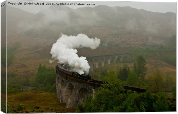 Steam Train on Glenfinnan Viaduct Canvas Print by Mohit Joshi