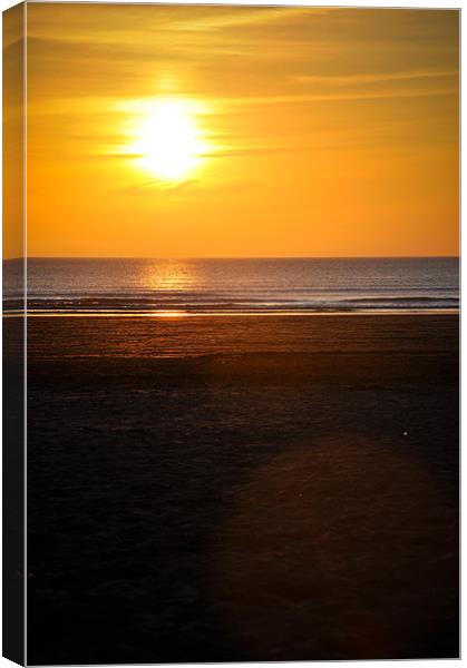 Perranporth sunset Canvas Print by K. Appleseed.