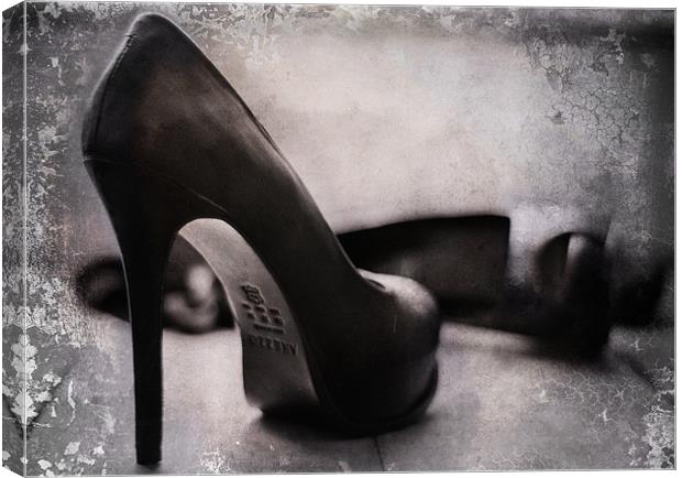 Dirty high heel shoes Canvas Print by K. Appleseed.