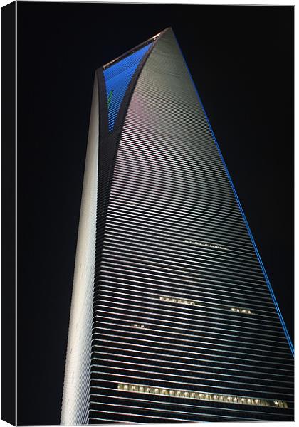 Shanghai World Financial Centre at Night Canvas Print by Phil Hall