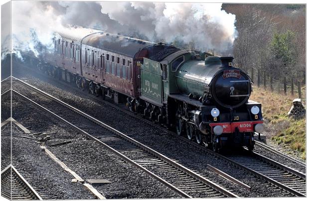  Cathedrals Express train Mayflower 61306 Canvas Print by Tony Bates