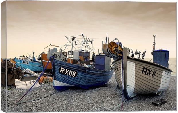  Hastings Fishing Boats Canvas Print by Tony Bates