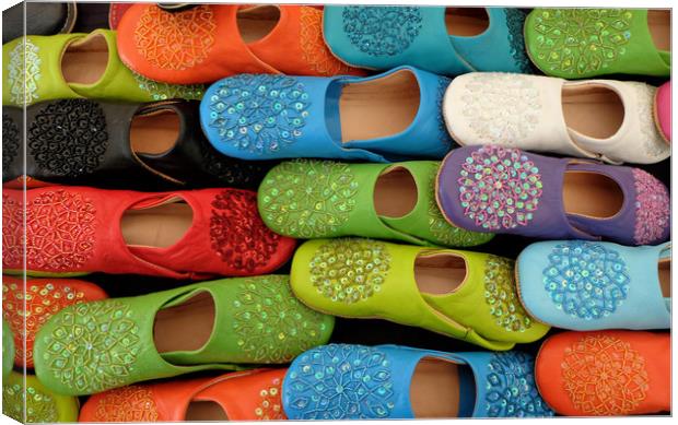 Colorful slip on shoes Canvas Print by Tony Bates