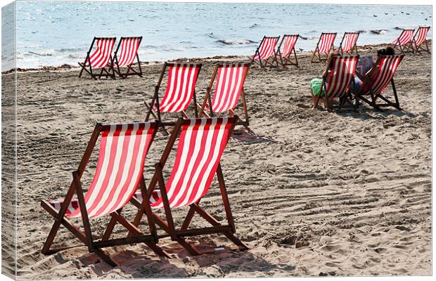 Deck Chairs Canvas Print by Tony Bates