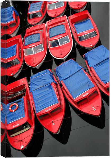 Red Boats Canvas Print by Tony Bates