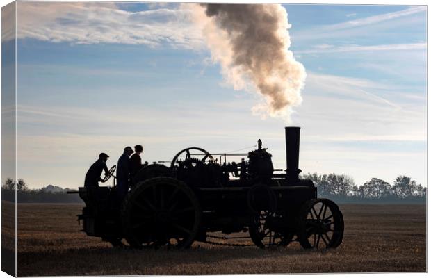 Traction engine silhouette Canvas Print by Tony Bates