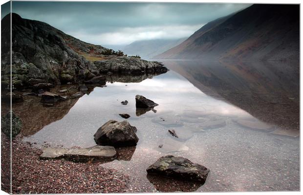 Wast Water reflection Canvas Print by Tony Bates
