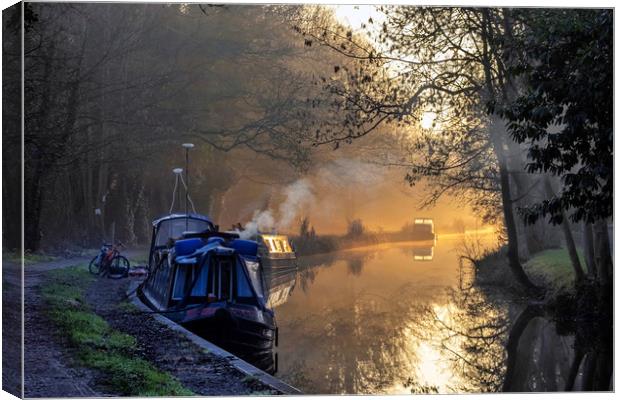 Kennet narrow boats Canvas Print by Tony Bates