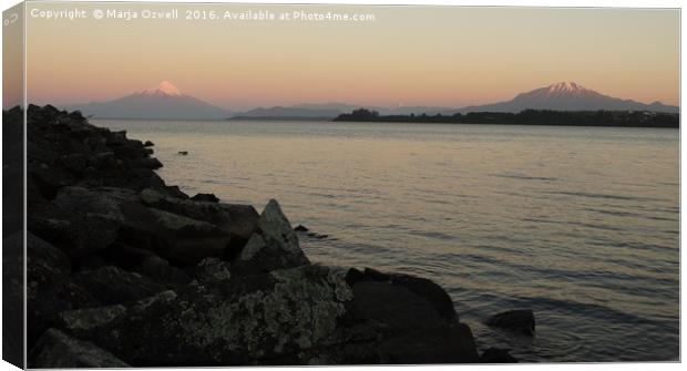 Dusk on volcanoes                                Canvas Print by Marja Ozwell