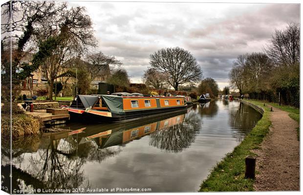 Lower Heyford Canal Canvas Print by Lucy Antony