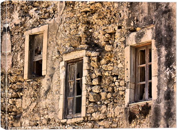 Three windows, Sicily Canvas Print by Lucy Antony