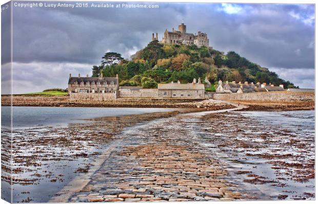Causeway to St Michaels Mount Canvas Print by Lucy Antony
