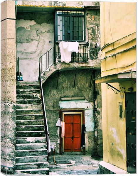 Italian Scene, Herculaneum  Canvas Print by Lucy Antony