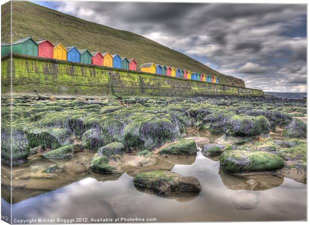 Whitby Beach Huts Canvas Print by Allan Briggs