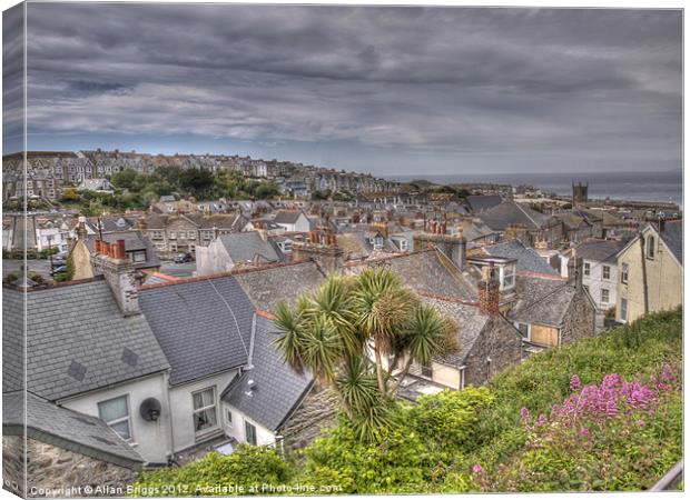 St Ives Rooftops Canvas Print by Allan Briggs