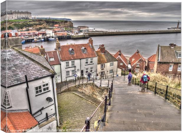 Whitby From The Steps Canvas Print by Allan Briggs