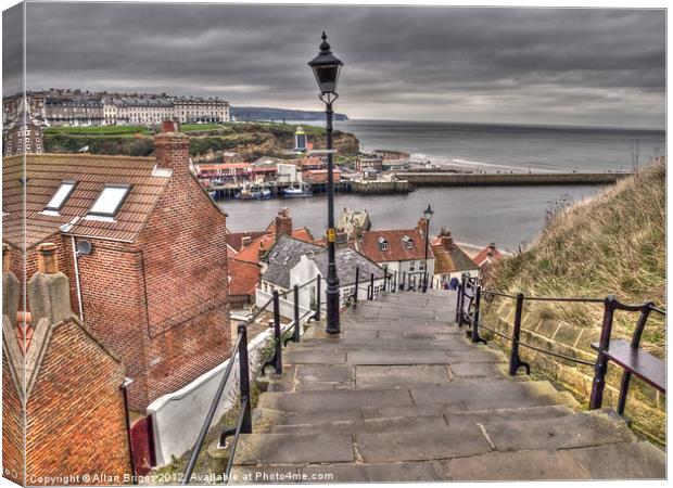 Whitby On a Cloudy Day Canvas Print by Allan Briggs