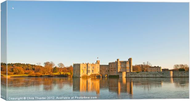 Majestic Leeds Castle on Ice Canvas Print by Chris Thaxter