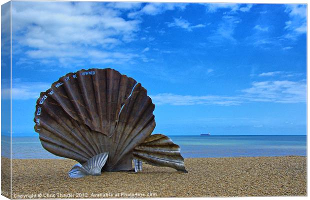 The Scallop. Aldeburgh Beach Canvas Print by Chris Thaxter