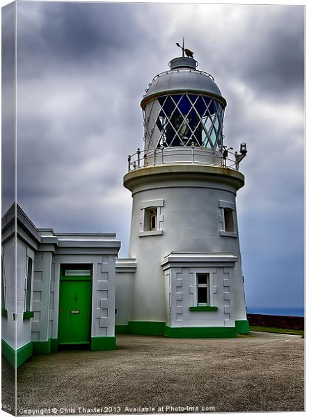 Majestic Pendeen Lighthouse Canvas Print by Chris Thaxter